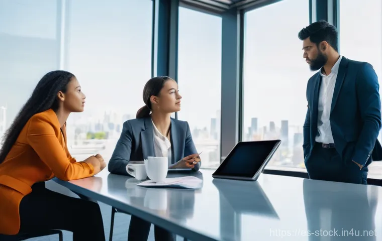 증권투자상담사 자격증 취득 준비 방법 - **Collaborative Financial Strategy Session:** A diverse group of four young professionals (two male,...